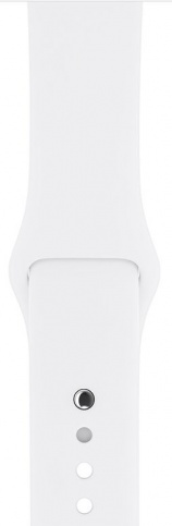 Apple Watch Series 3, 38 мм, корпус из серебристого алюминия, спортивный ремешок белого цвета